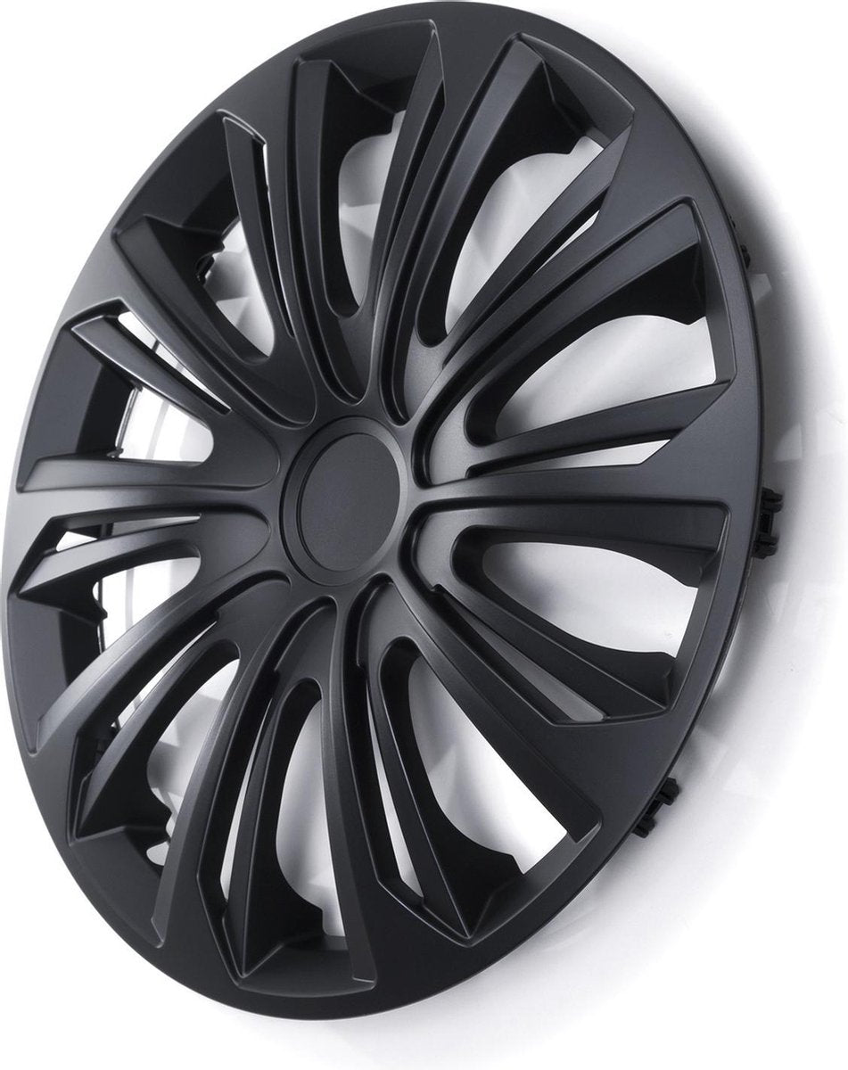 Enjoliveurs solides 16 applications mates : roues en acier 16 pouces - jeu de 4 - noir