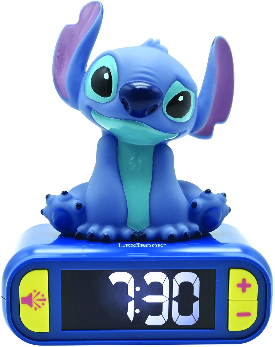 Radio d'alarme Stitch 3D avec effet léger et sonore.