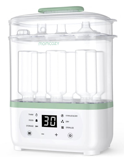 Momcozy Stérilisateur de biberons 8 en 1 - Stérilisateur électrique à vapeur - Convient pour 8 biberons - Stockage stérile 24 heures