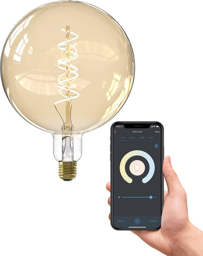 Lampe LED intelligente Calex XXL - 20 cm - E27 - source de lumière intelligente - or - dimmable - lumière blanc chaud - 5w