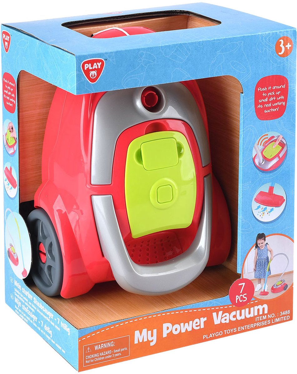 Jouez à un aspirateur jouet en rouge, 7dlg.