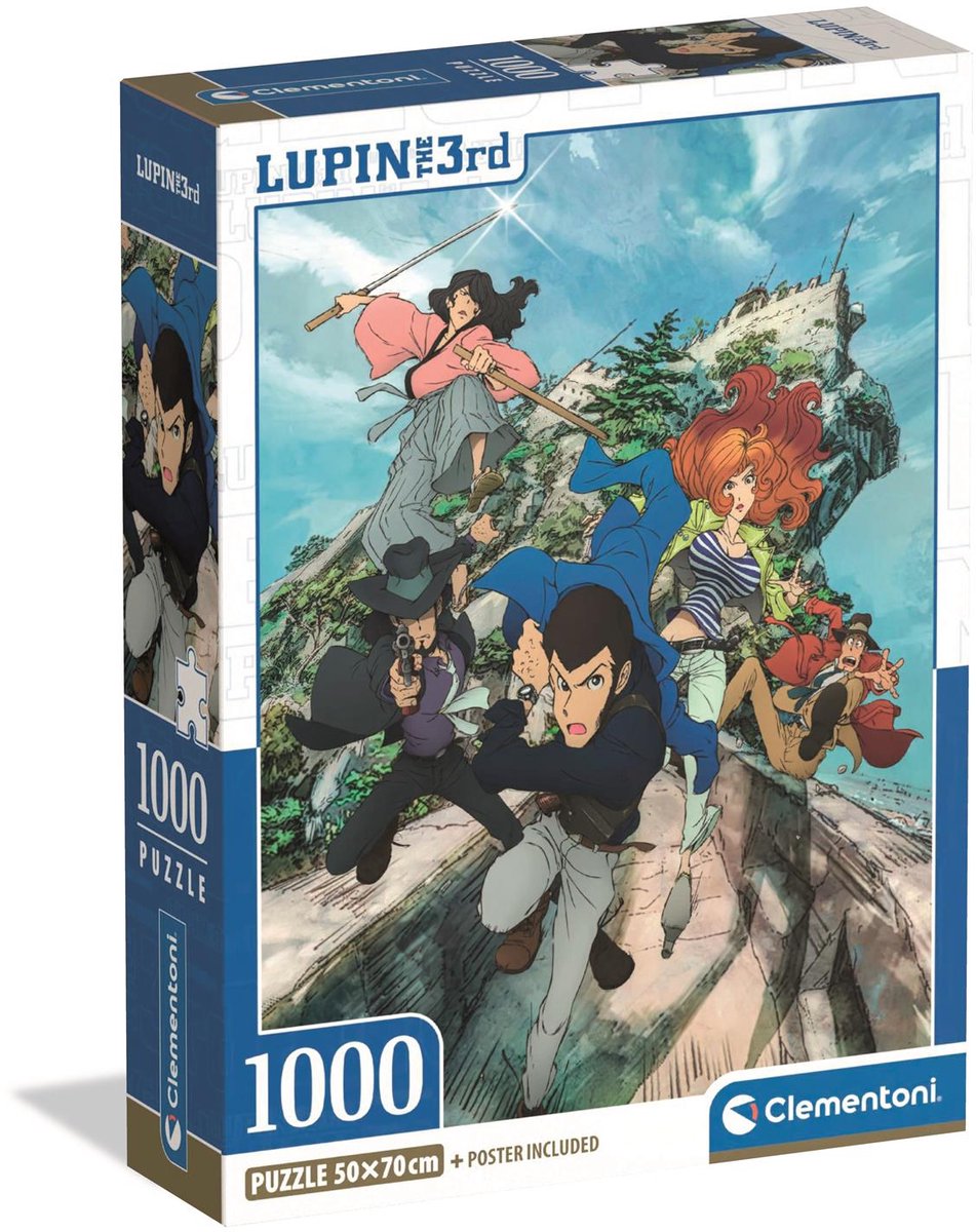 Clementoni - puzzle - 1000 pièces - lupin iii - boîte compacte - puzzle pour adultes