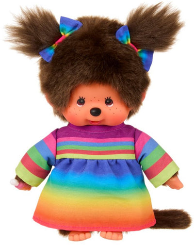 Monchhichi | fille en robe arc-en-ciel 20 cm
