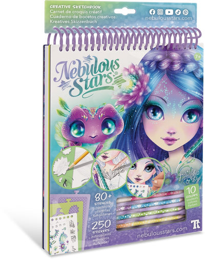 Étoiles nébuleuses - carnet de croquis créatif - nenuphia - dessin et coloriage