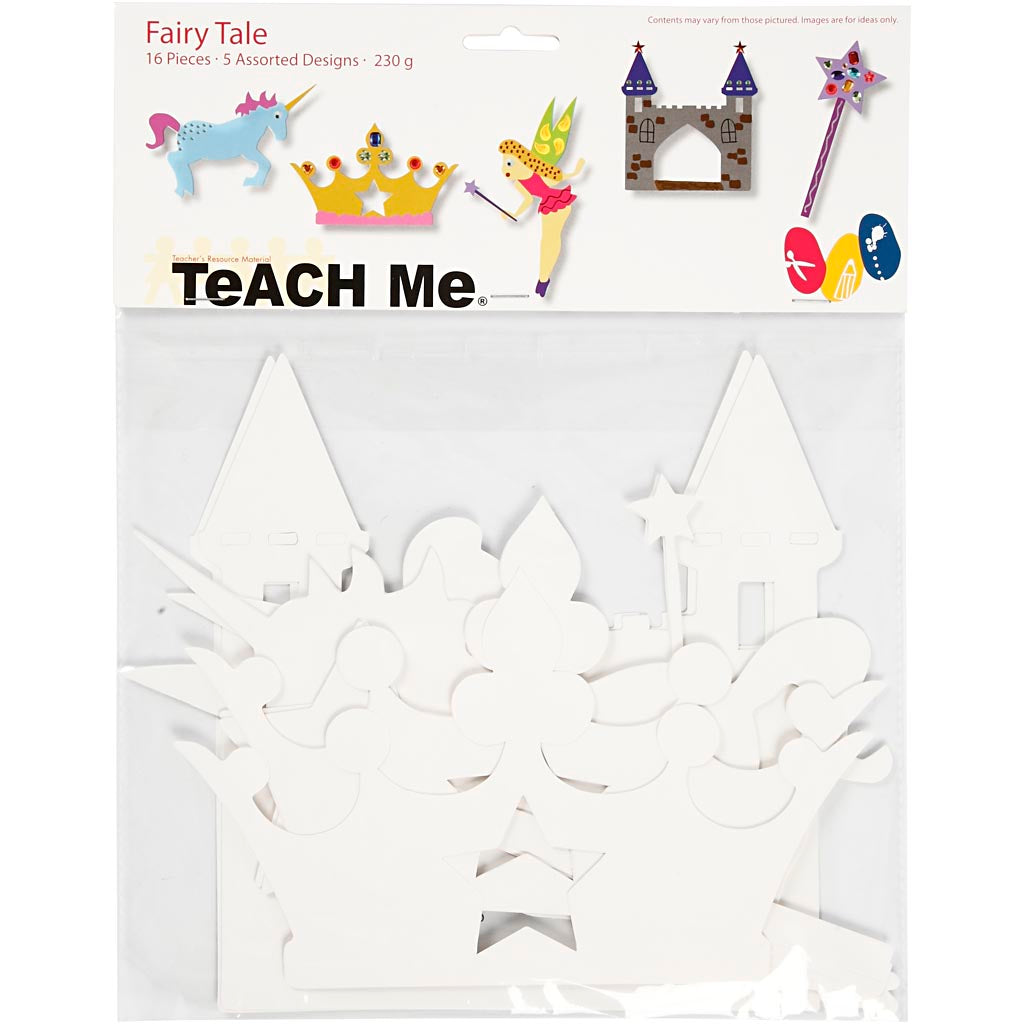 Creativ Company Fairy Tale, H: 13,5-27,5 cm, B: 9,5-25 cm, 230 gr, blanc, 16 pièces 1 boîte