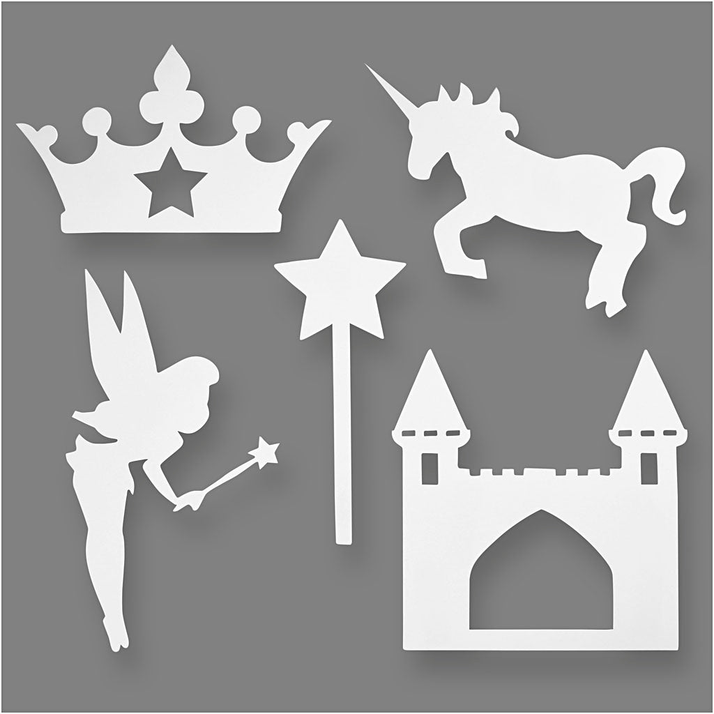Creativ Company Fairy Tale, H: 13,5-27,5 cm, B: 9,5-25 cm, 230 gr, blanc, 16 pièces 1 boîte