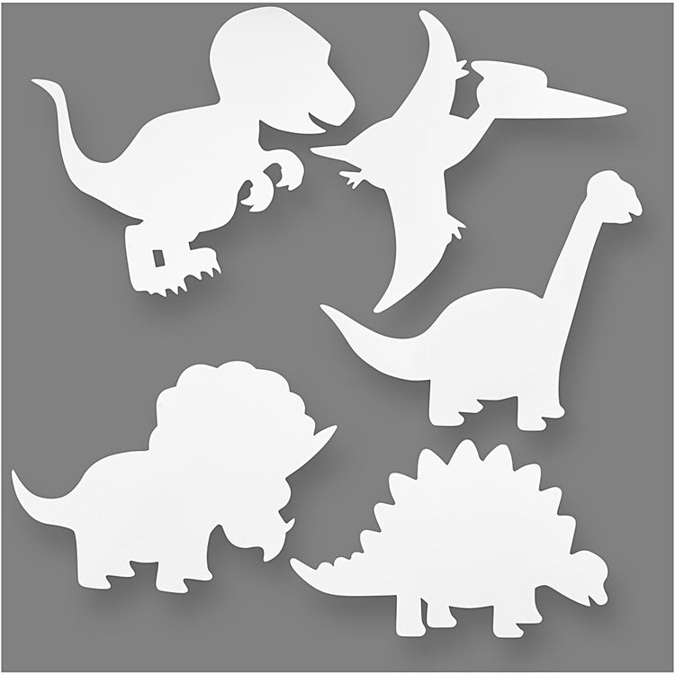 Creativ Company Dinosaurs, H: 15-22 cm, b: 24-25 cm, 230 gr, blanc, 16 pièces 1 boîte