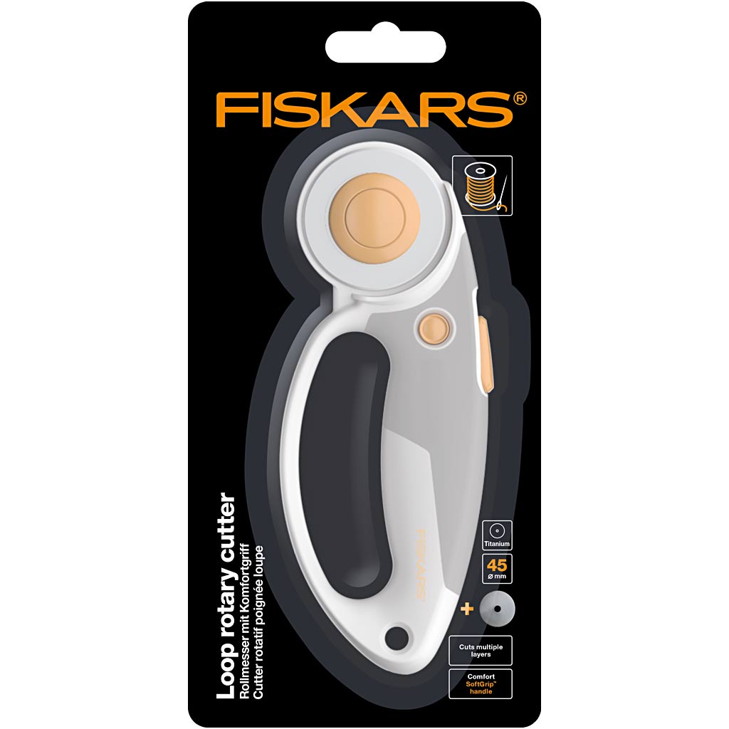 Couteau rotatif Fiskars, droitier-gaucher, 1 pièce