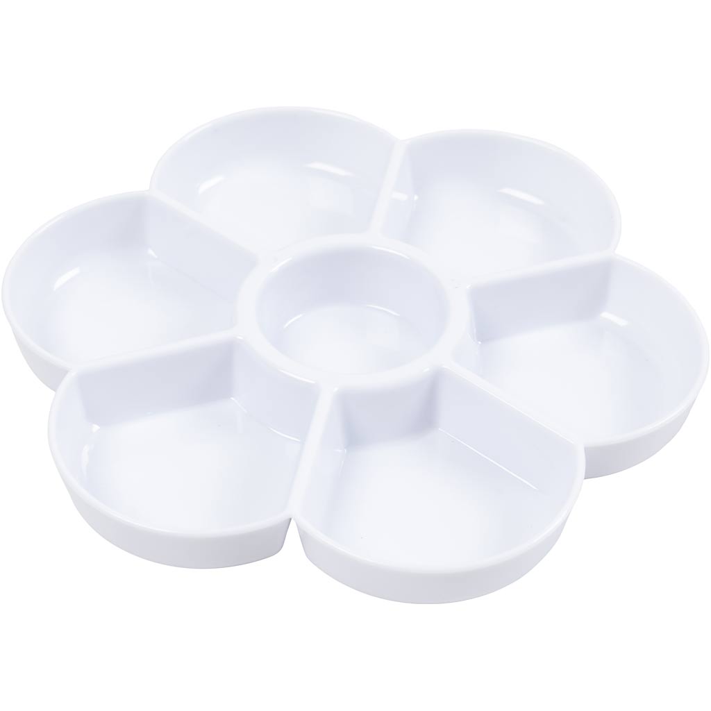 Creativ company palette en forme de fleur, d 17,5 cm, blanc, 1 pièce