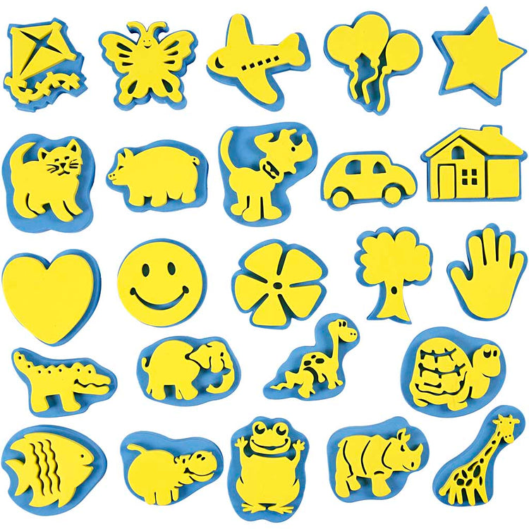 Creativ Company Foam Stamps, H: 6-8 cm, b: 6-8 cm, 24 pièces 1 boîte