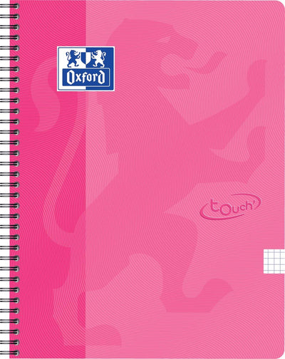 Oxford touch - bloc-notes - a4 - à carreaux - 140 pages - 90g - couverture souple - rose