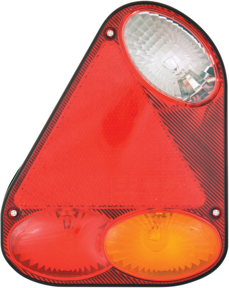 Feu arrière Carpoint - 12 24 volts - droit - 5 fonctions - clignotant, feu arrière, feu stop, feu antibrouillard arrière, réflecteur - montage à vis 5 fils de liaison pré-montés - dimensions 218x174mm