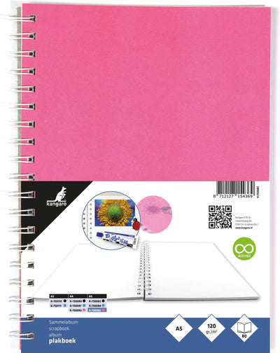 Album de scrapbooking Kangaro - a5+ - 120 grammes - 80 pages - rose - k-750082