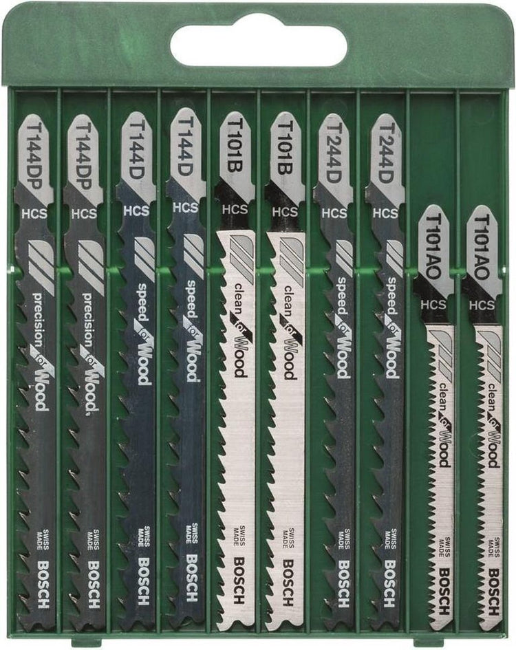 Lames de scie sauteuse Bosch - jeu de 10 pièces - pour scier le bois