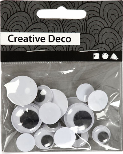 Creativ company yeux écarquillés, non autocollants, d 12+14+20 mm, 18 div 1 boîte