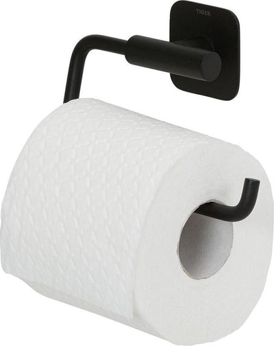 Col Tigre - Porte-rouleau papier toilette sans rabat - sans perçage - Porte-rouleau papier toilette autocollant - noir
