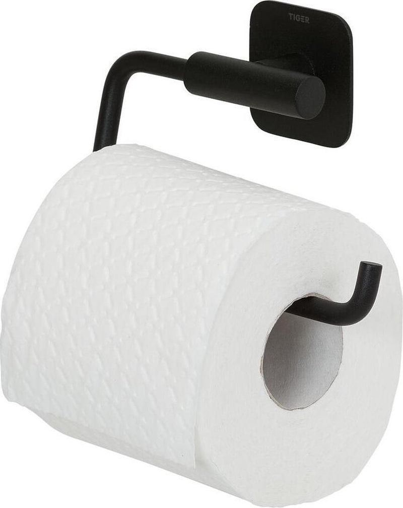 Col Tigre - Porte-rouleau papier toilette sans rabat - sans perçage - Porte-rouleau papier toilette autocollant - noir