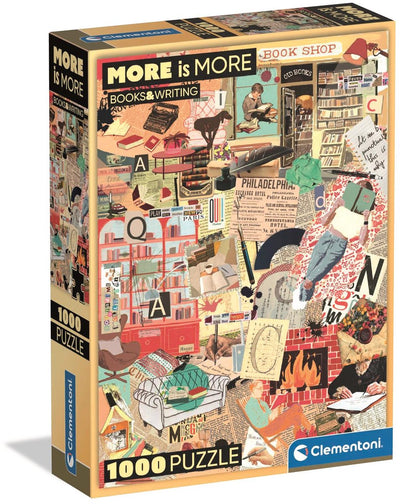 Clementoni - puzzle - 1000 pièces - boîte compacte livres et écriture - puzzle pour adultes