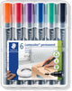 Staedtler marqueur permanent lumocolor 352 à pointe ronde - boîte 6 pcs