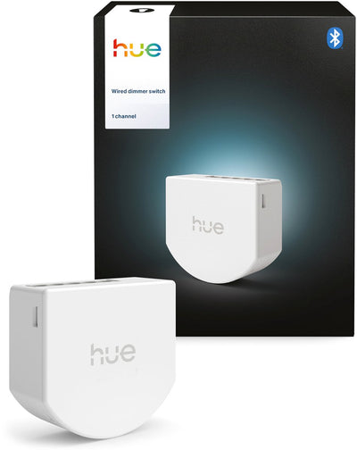 Variateur mural filaire Philips Hue - Comprend 1 module - Sans piles - Fil neutre requis - Rend les ampoules non intelligentes et à intensité variable intelligentes - Éclairage intelligent