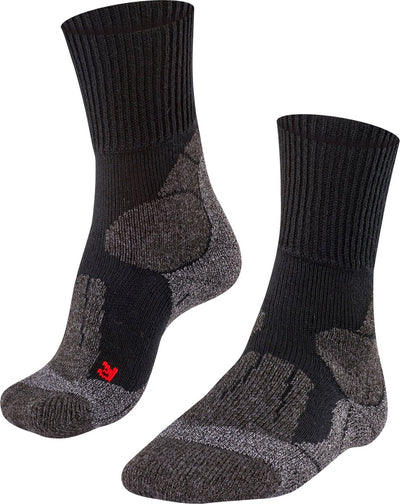 Falke tk1 chaussettes de marche en laine épaisse anti-ampoules en matériau fonctionnel hommes noir - taille 42-43
