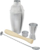 Service à cocktail Point-virgule - 4 pièces - avec cuillère de bar, doseur, pilon, shaker cordonnier
