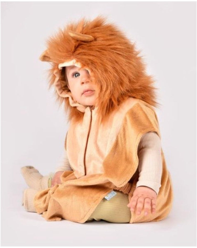 Den goda fen costume lion - mini cape avec capuche - 86-110cm - 1-4 ans - marron