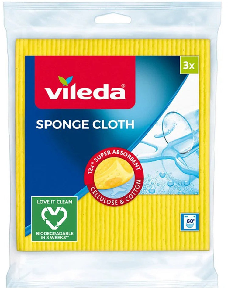 Série Vileda - chiffon éponge - 7,5x9,5 cm - absorbant - coloré