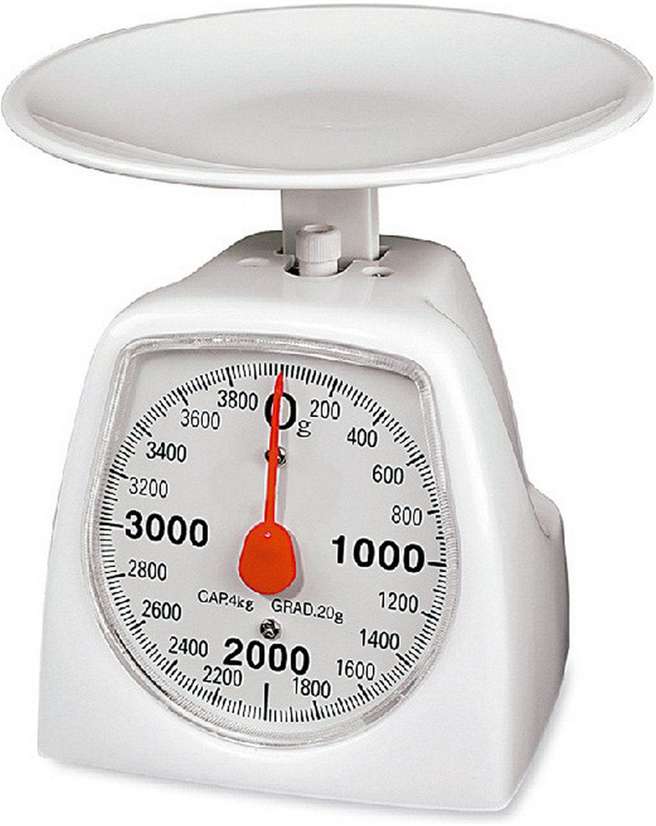 Balance de cuisine rétro EDM blanche 4 kg 16,5 x 11 x 13 cm