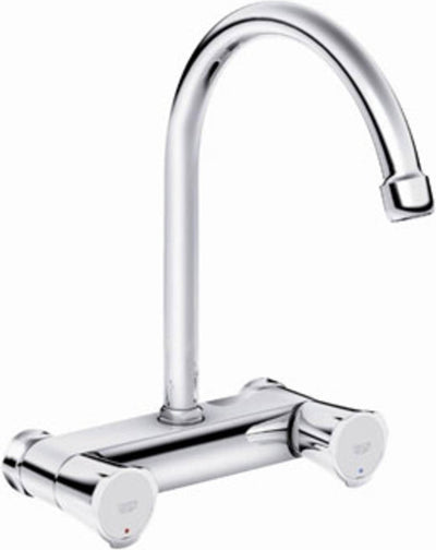 Robinet de cuisine Grohe costa-l - mural - bec haut - plage de rotation 360° - sans raccords - chrome