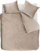 Housse de couette veloutée Ambiante - lits jumeaux - 240 x 200 220 cm - sable