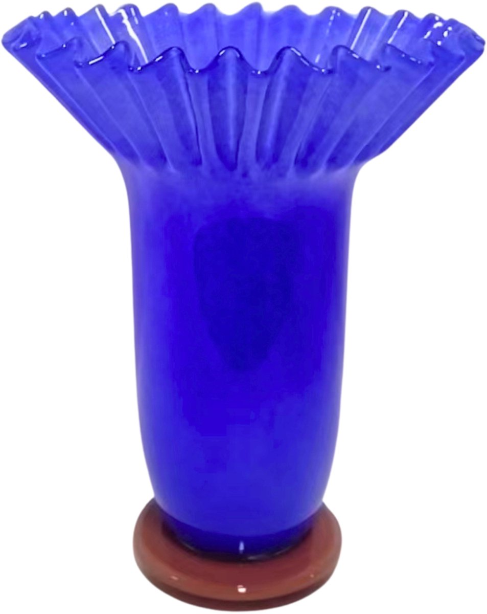 Vase collection Hd verre bleu 26,5x26,5x33cm