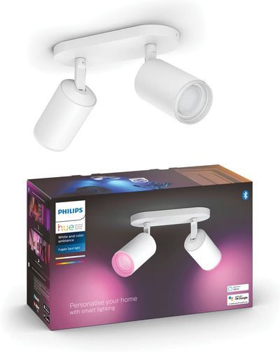 Spot en saillie Philips hue fugato - lumière blanche et colorée - 2 spots - blanc