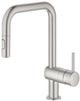 Robinet de cuisine Grohe minta - avec douchette extractible - 2 types de jets - acier inoxydable (supersteel)