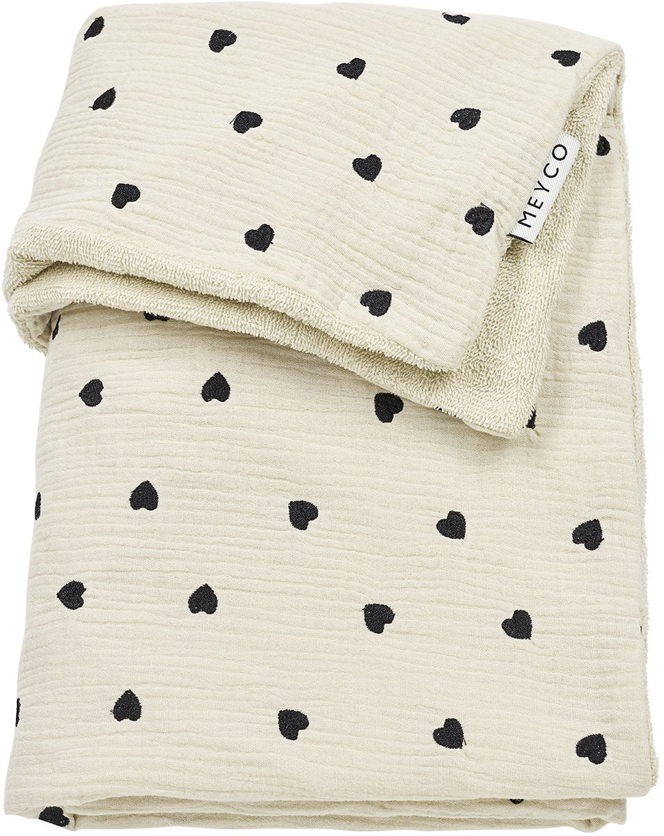 Couverture de berceau Meyco baby sweet heart - hydrophile prélavée - sable doux - 75x100cm - 1,5 tog