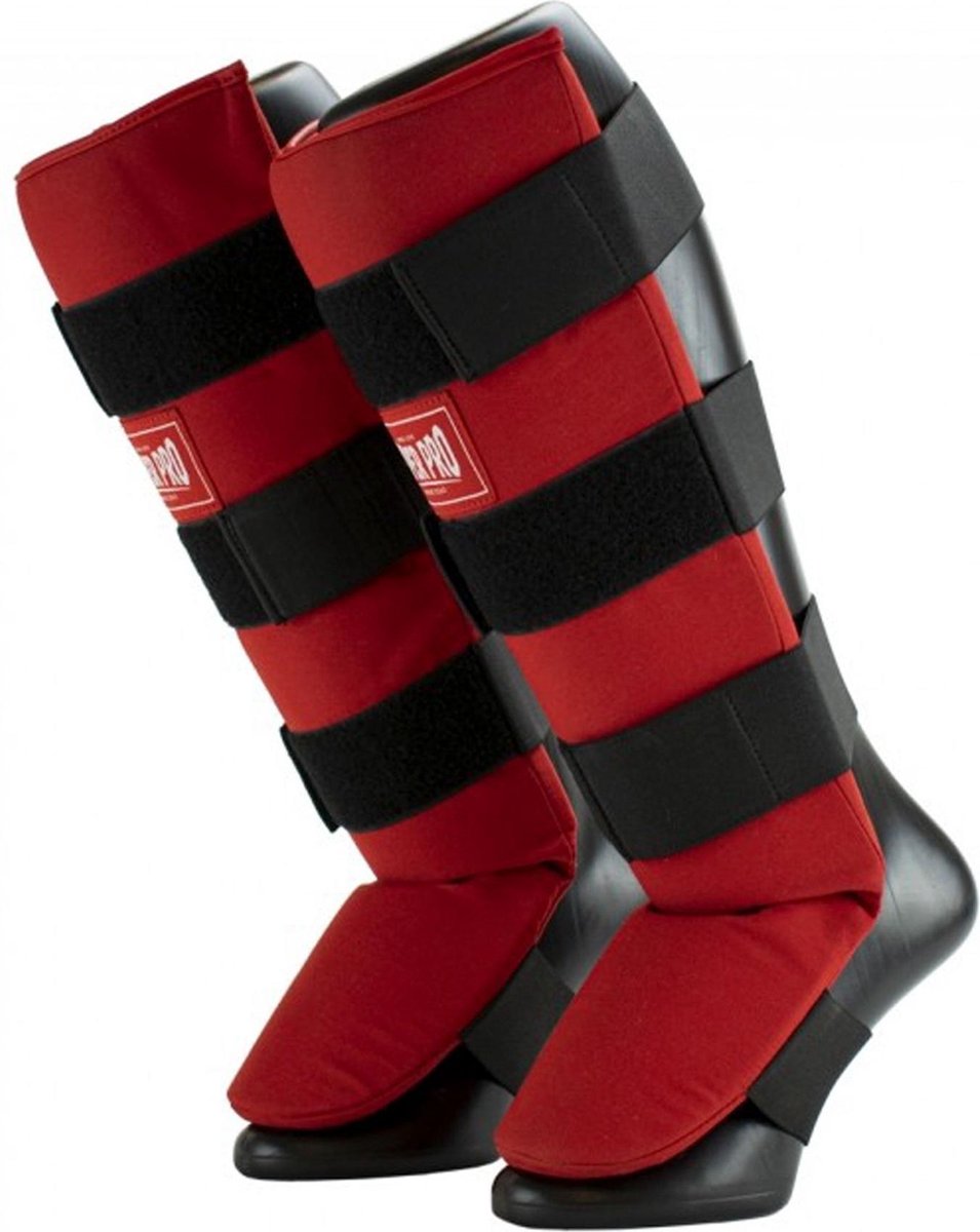 Super pro combat gear protège-tibia sauveur rouge blanc grand