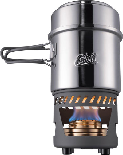 Réchaud d'extérieur Esbit 985 ml - brûleur à alcool - aluminium inox - sac de rangement