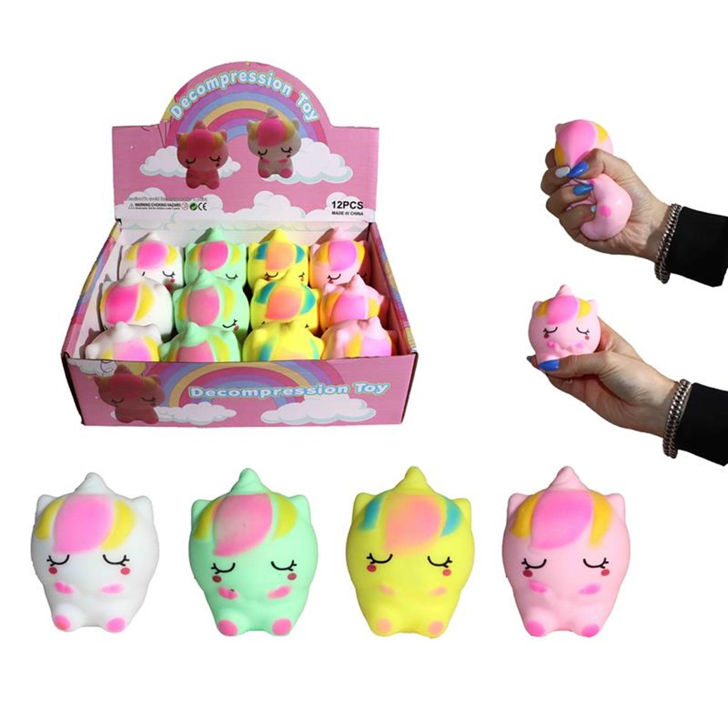 Presse bébé licorne 9cm rempli de poudre