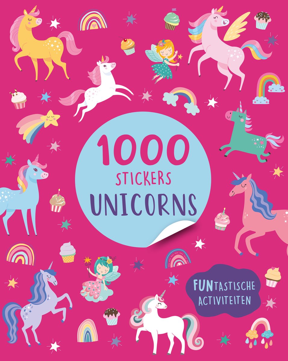 Livre autocollantboek 1000 autocornes de licorne