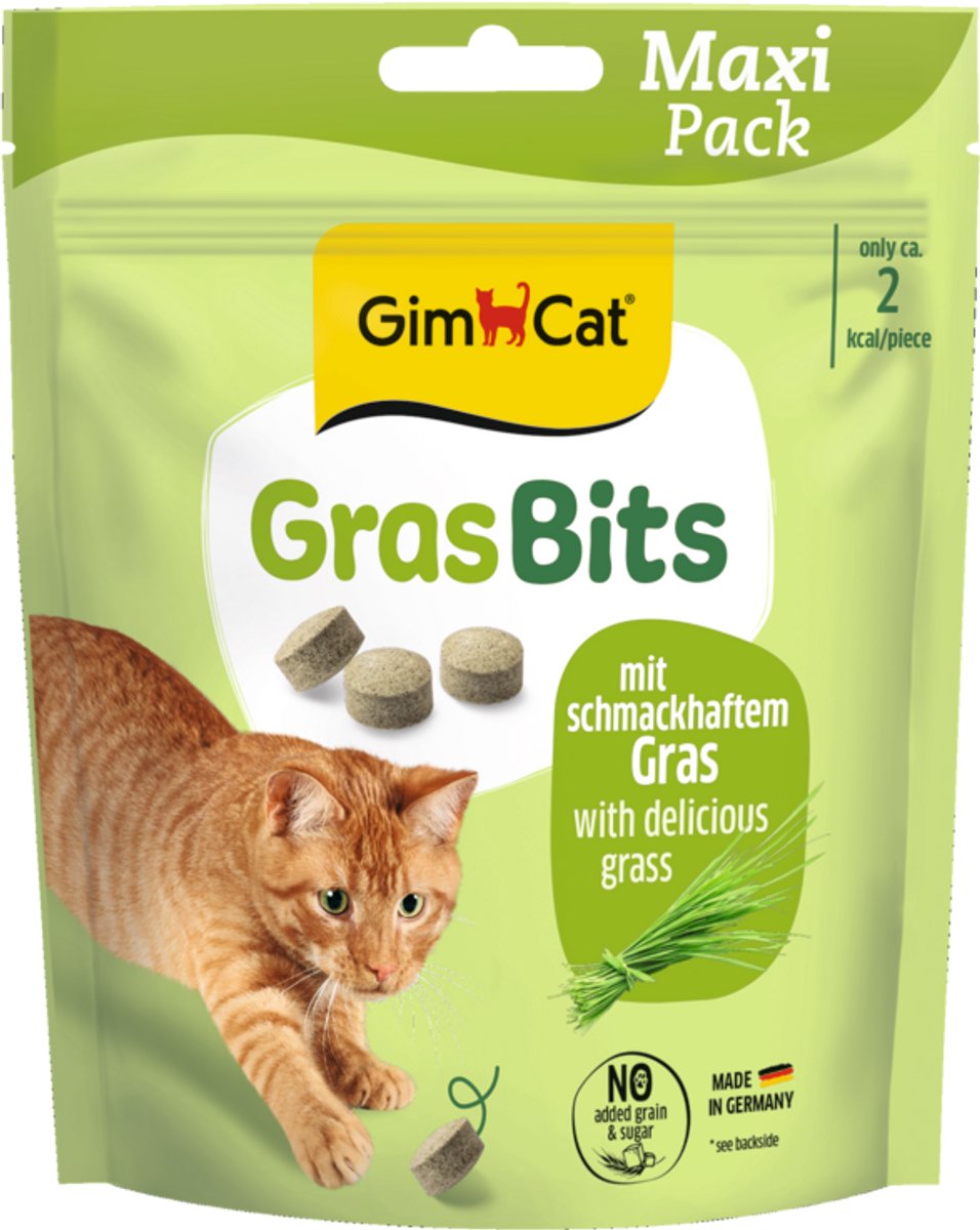 Morceaux d'herbe Gimcat - collation pour chat - 6 x 140 g
