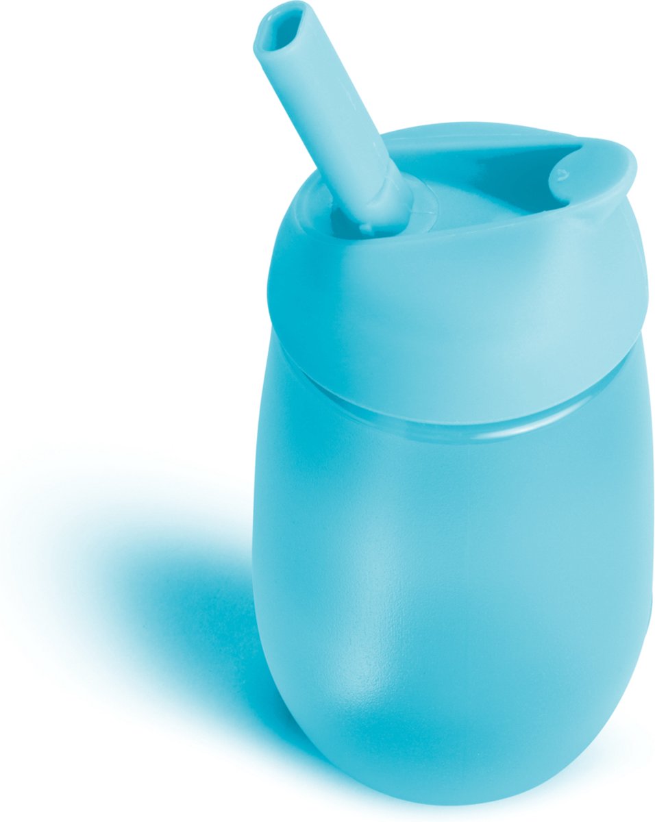 Gobelet en paille Munchkin - gobelet anti-fuite - nettoyage simple - facile à nettoyer - passe au lave-vaisselle - gobelet pour bébé et enfant - 296 ml - bleu