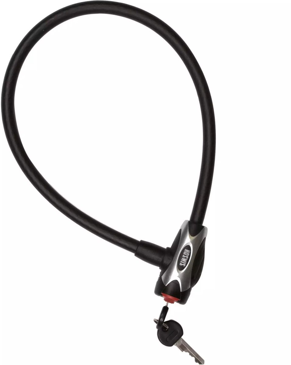 Serrure à câble Simson Acier 12x65cm Noir