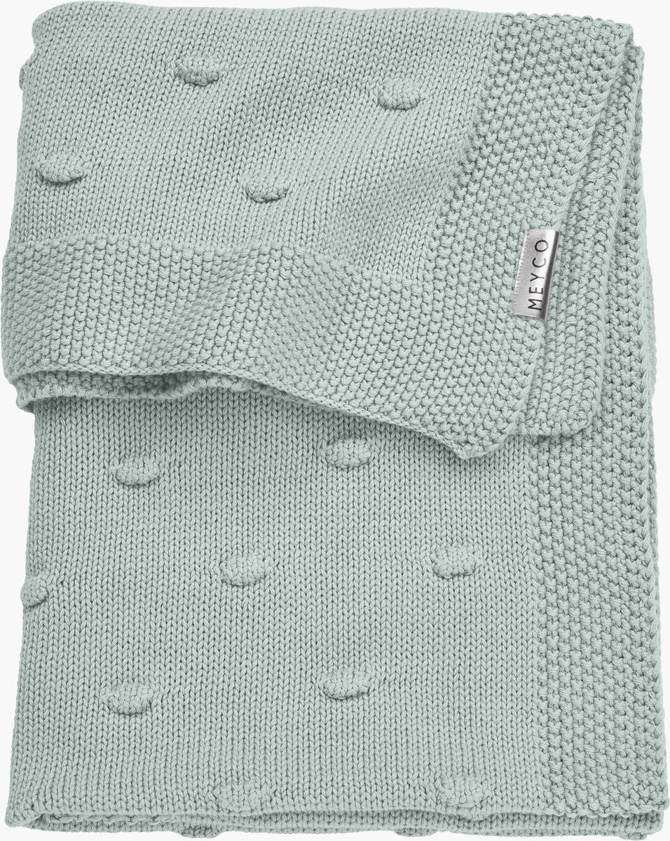 Couverture de berceau Meyco avec nœuds pour bébé - vert pierre - 75x100cm - 1,0 tog
