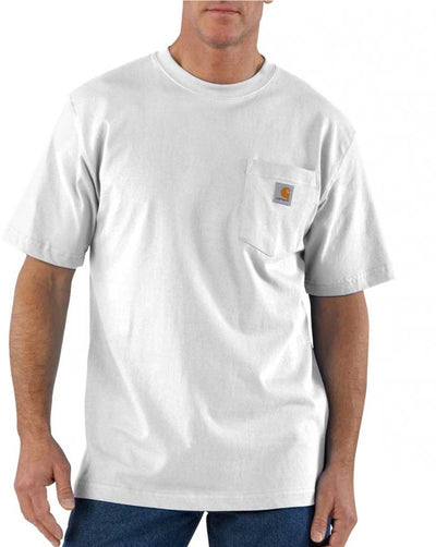 Carhartt k87 poche t-shirt blanc à manches courtes hommes