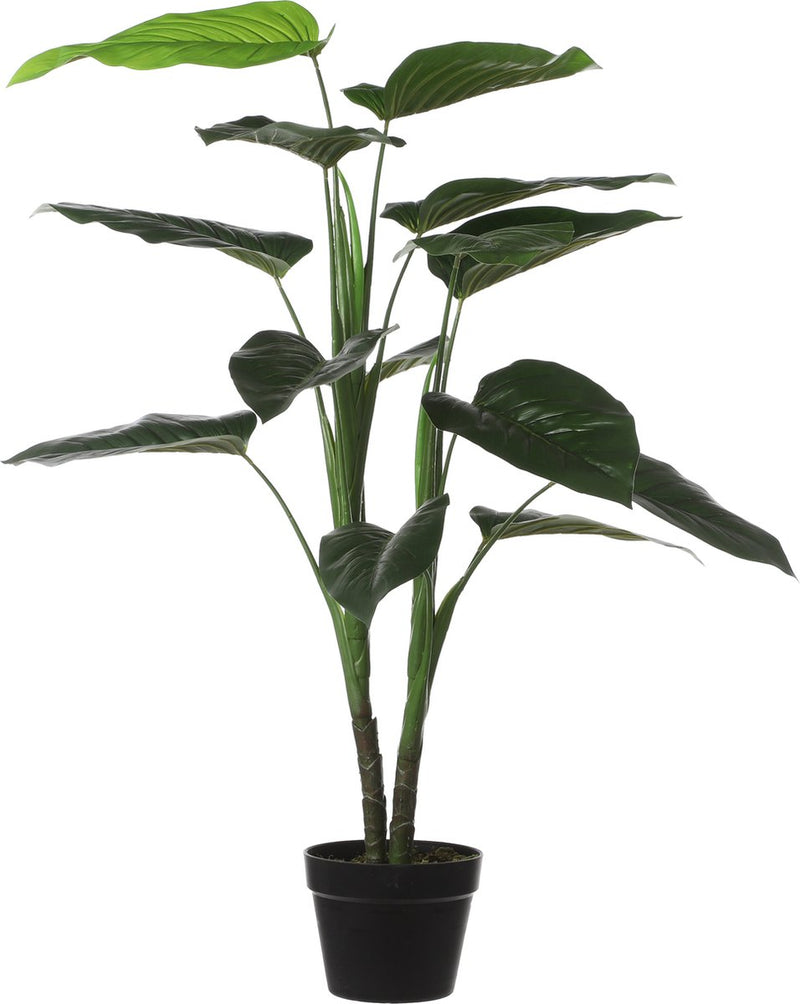 Mica décorations grande plante artificielle - philodendron - vert - 100 cm - pot noir - plante d'intérieur - fausse plante - plantes
