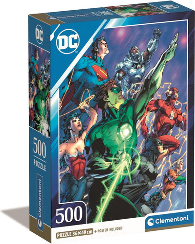 Clementoni - puzzle - 500 pièces - dc comics - boîte compacte - collection haute qualité