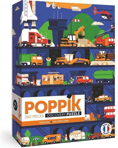 Puzzle Poppik - véhicules - 280 pièces - à partir de 7 ans - 462 x 326 mm - éducatif