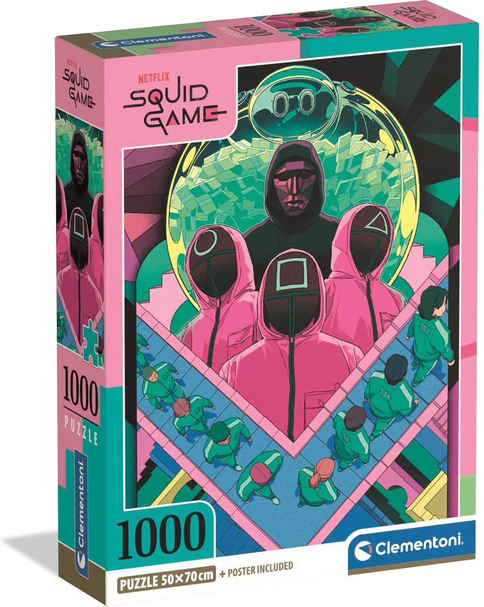 Clementoni - puzzle - 1000 pièces - jeu de calmar 2 - puzzle pour adultes
