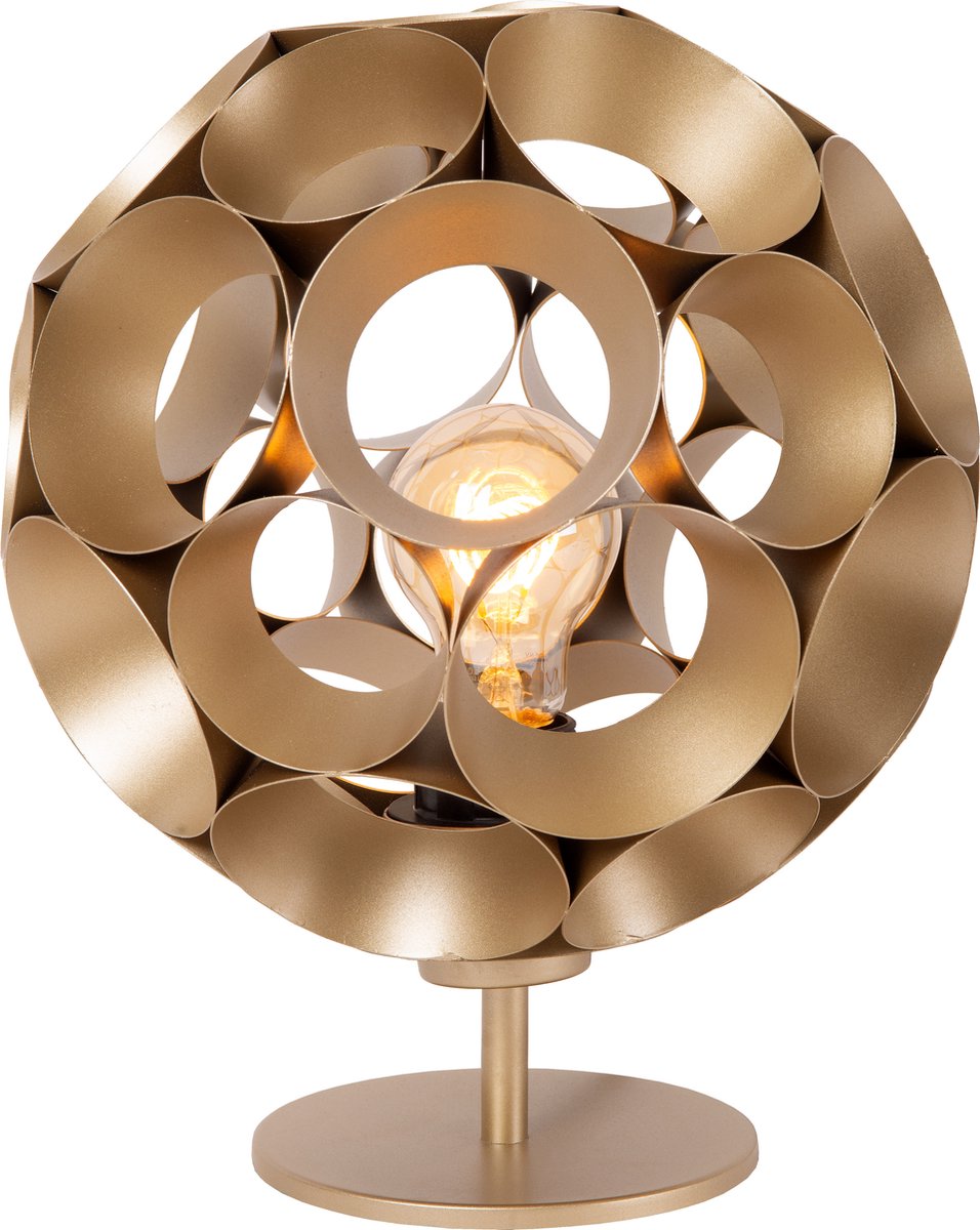 Lucide hannelore - lampe de table - ø 25 cm - 1xe27 - laiton doré mat