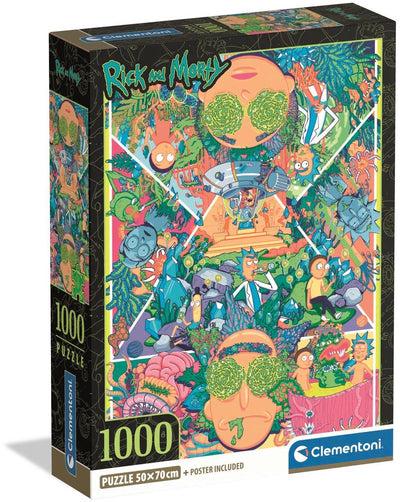 Puzzle Clementoni Rick Morty 2 - Puzzle de dessin animé de 1000 pièces.